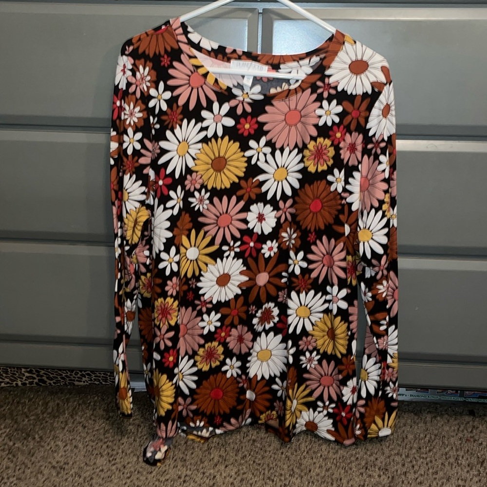 Planet Gold floral long sleeve shirt